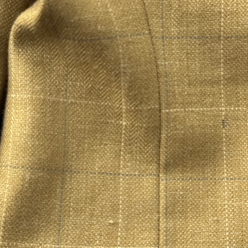 J Ferrar 42S Tan Windowpane Blazer Wool Linen Silk Italian Fabric Sport Coat - Picture 12 of 16